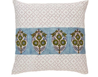 Parakeets Blue Green Pillow