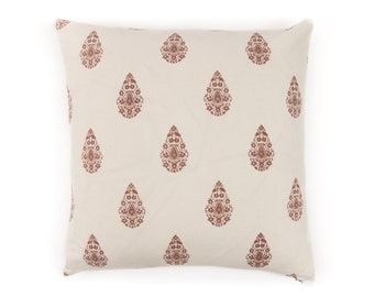 Henna Clay Decorative Pillow w/ Pom-Poms