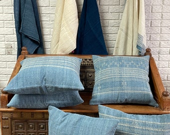 Kutch Barsat Blue Indigo Wool Woven Pillow