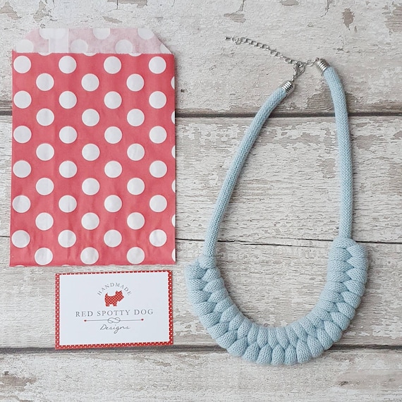 Ice blue Jayne style knotted necklace