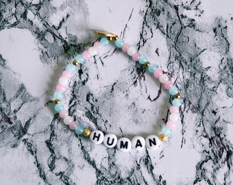 Pride Series: "HUMAN" -- Stretchy Bead Bracelet (customizable)