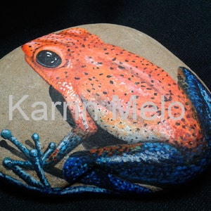 Painted Rock/Frogs/Painted Animal Stones/Acrylics/Paper Weights/Home Decor/Garden stones/Garden ornaments/Painted FrogsGreat Gifts on Etsy image 1