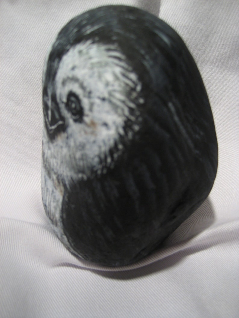 Original Hand Painted Stone / Baby Penguin River Rock with Acrylics for Home / Outdoor Decor Ornament , Paper weight, Kids pet rock on Etsy image 2