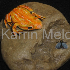 Painted Rock/Frogs/Painted Animal Stones/Acrylics/Paper Weights/Home Decor/Garden stones/Garden ornaments/Painted FrogsGreat Gifts on Etsy image 3