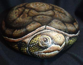 Hand Painted Turtle Stones/Yard Rock/Painted Tortoise /Turtle stone/Sea Turtle painting / Yard art /Home decor/ door stop / book end on etsy