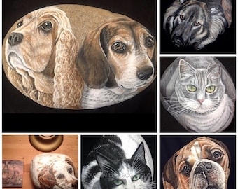 Hand Painted, Fine Art, Fine Detail Pet Portraits on Canvas in Acrylics on Etsy