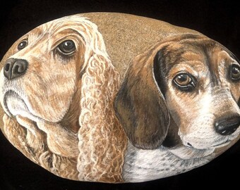 Painted rocks/Fine Art/Painted Stones/Animals/Garden Art/Pet Portraits/Home Decor/Memorials/Paper weight/Great gifts/ Etsy