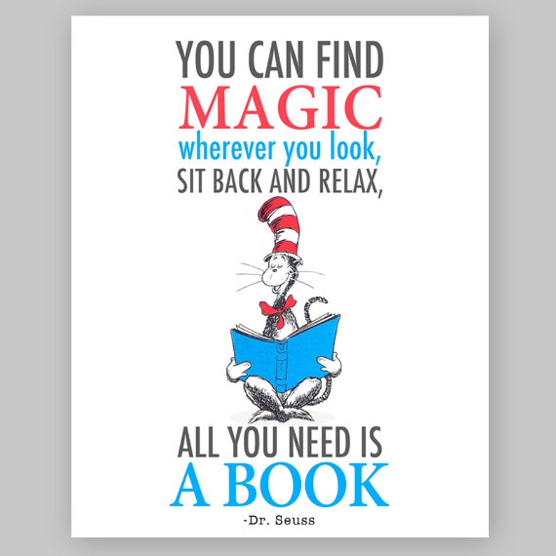 Dr Seuss Quote Cat in the Hat Printable Nursery Quoteyou Can Find