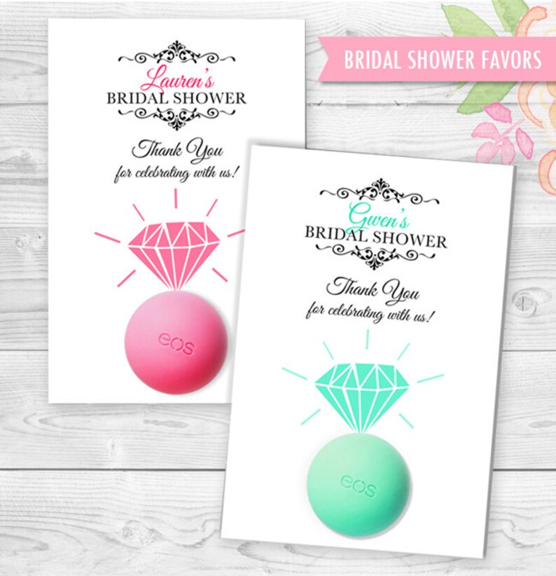 Eos Bridal Shower Favors Cards Engagement Ring Bridal Shower Etsy