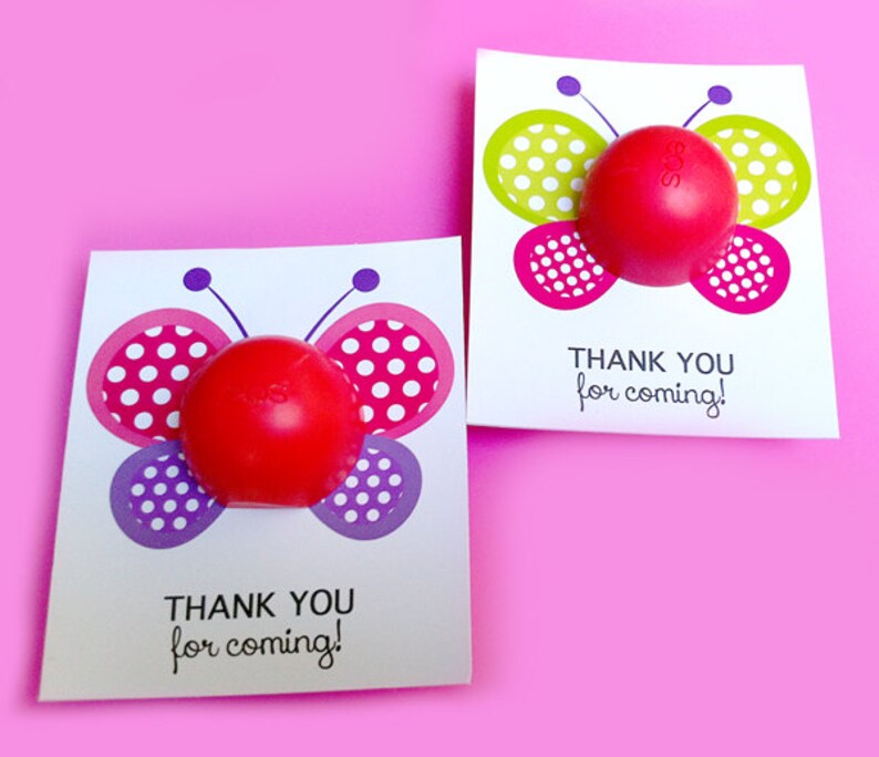 Birthday EOS Lip Balm Favors Butterfly - DIY Printable Thank You Tags ...