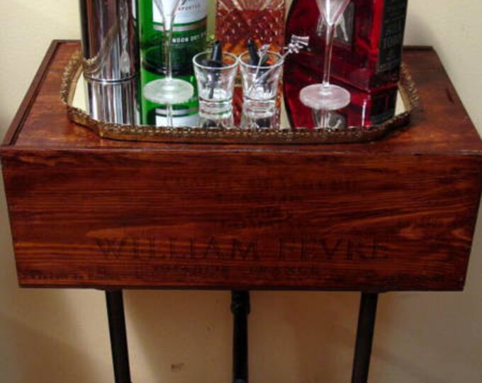 Wine Crate Side Table With Sliding Storage Reserved for Jody Etsy