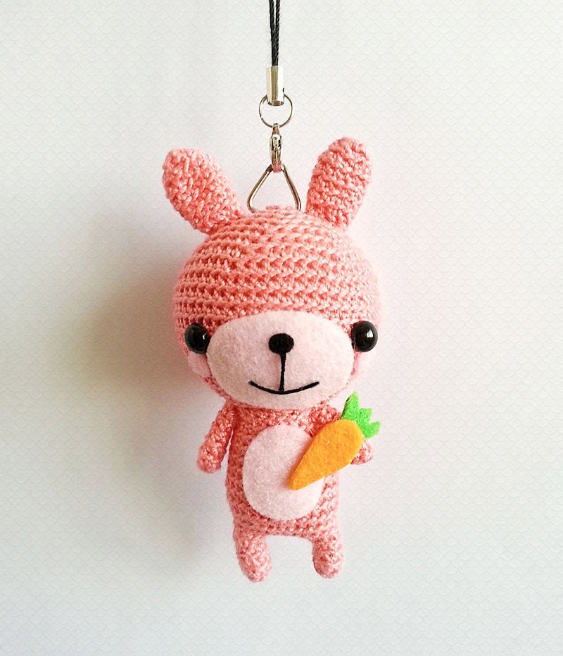 Crochet Rabbit Keychain Crochet Bunny Rabbit Amigurumi Doll Etsy