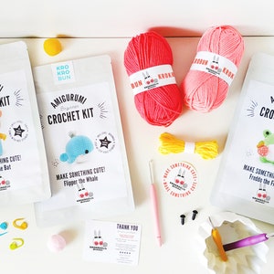 Beginner Crochet Kit Whale, DIY Crochet Kit, Easy Crochet Starter Kit, Amigurumi Kit, Amigurumi Whale, DIY Craft Kit, Crochet Gift Set image 6