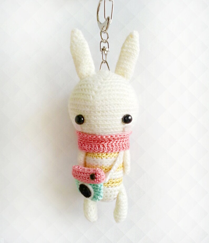 Crochet Bunny Keychain Crochet Keychain Amigurumi Bunny Etsy