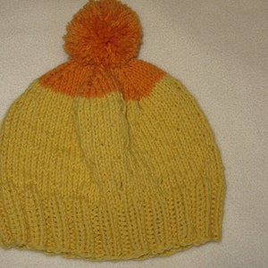 Knit Wool Beanie - Orange and Yellow - medium (toddler - small child)