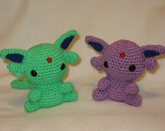 Peluche amigurumi Chibi Espeon OR Shiny Espeon