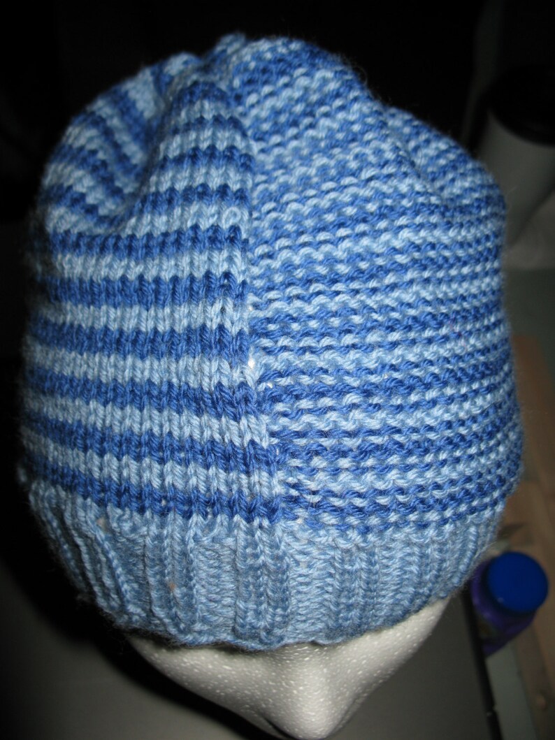 blue stripes toddler - small child medium Knit Wool Beanie