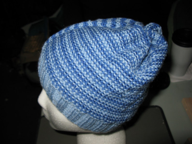 blue stripes toddler - small child medium Knit Wool Beanie