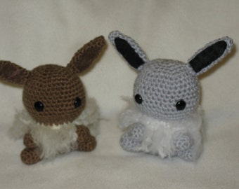 Peluche Chibi Eevee OU Shiny Eevee amigurumi