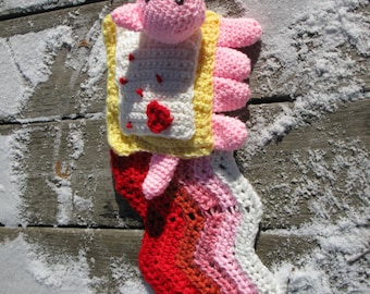 Valentines Nyan Cat Schal handgehäkelt