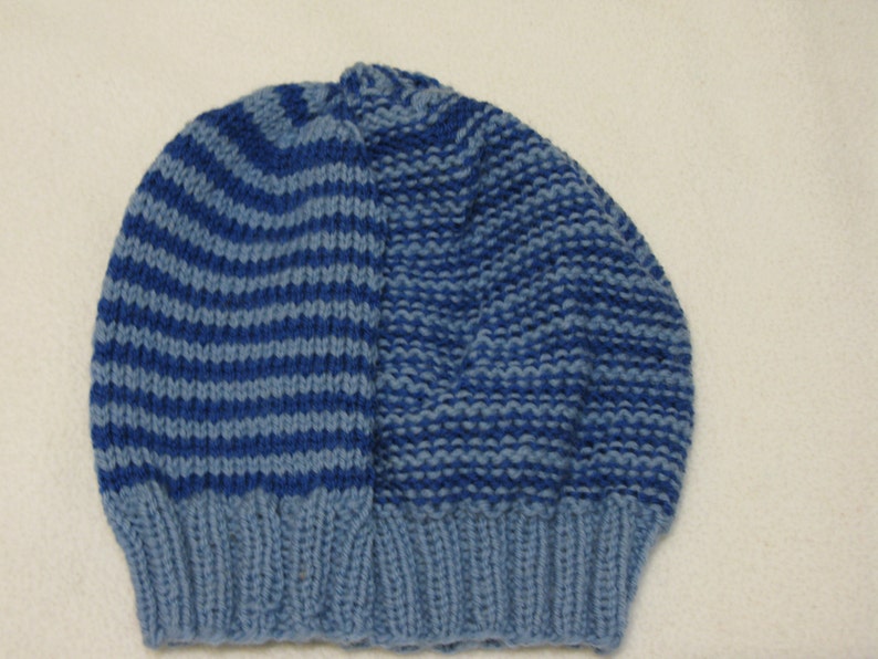 blue stripes toddler - small child medium Knit Wool Beanie