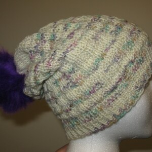 100% Wool Knit Hat - waffle texture