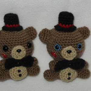 one Chibi Toy Freddy amigurumi plush - choose blue OR black eyes