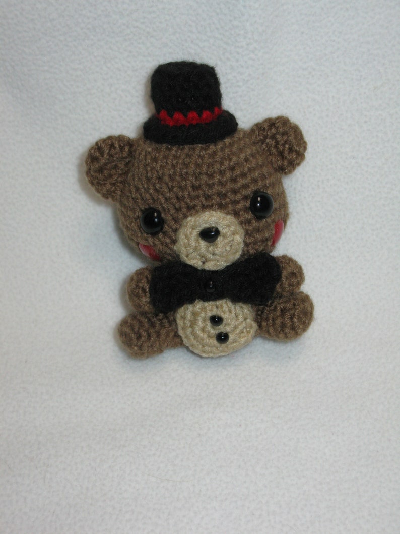 one Chibi Toy Freddy amigurumi plush choose blue OR black eyes image 2