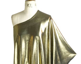 Baylis & Knight  GOLD STUDIO 54 MAXI Long Batwing 70's Disco Glam One Shoulder Bat Wing Dress Black Elegant (Smock)