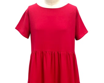Baylis & Knight Red Teired Short Sleeved Smock Dress