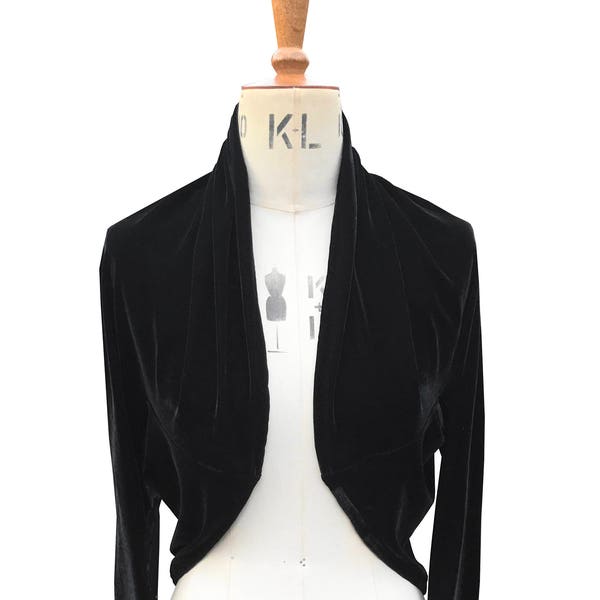 Baylis and Knight Black velvet bolero