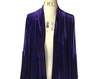 Baylis and Knight Purple Velvet Kimono