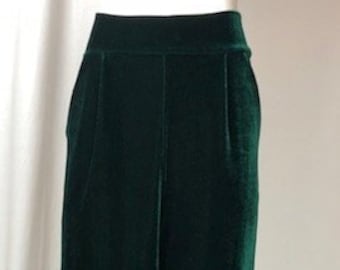 Green Velvet pocket wide trousers, Pants.