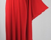 Baylis Knight Red STUDIO 54 MAXI Long Batwing 70 39 s Disco Glam One Shoulder Bat Wing Drape Dress Elegant (Smock)