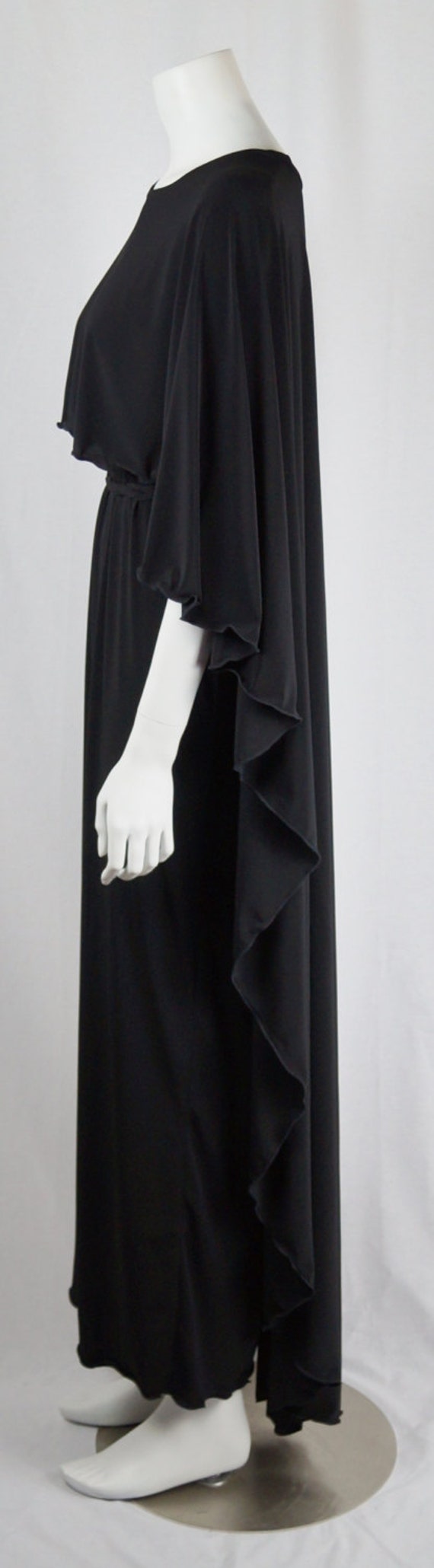 Dark green silk chiffon gown - ANJALI KANWAR - 4156141