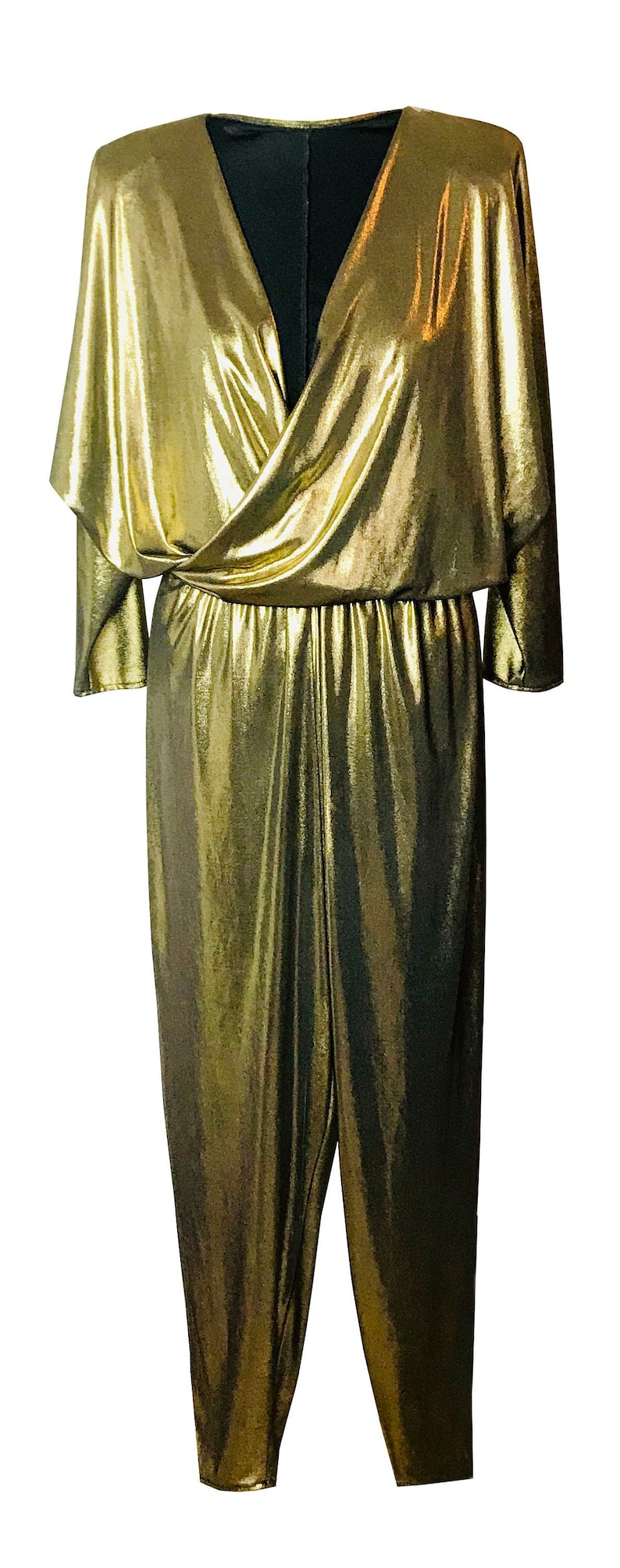 gold lame jumpsuit 70s