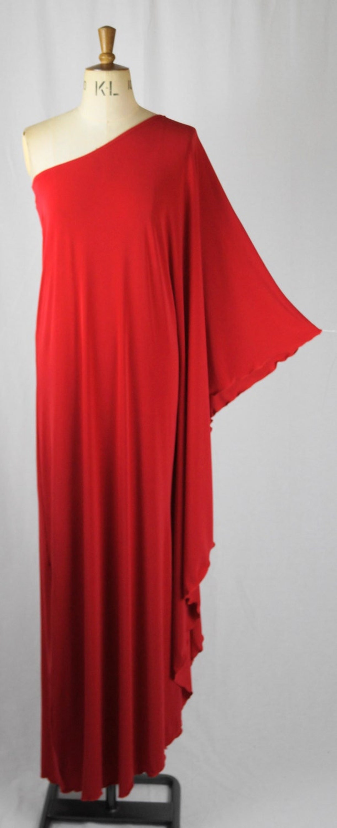Baylis & Knight Red STUDIO 54 MAXI Long Batwing 70's Disco Glam One ...