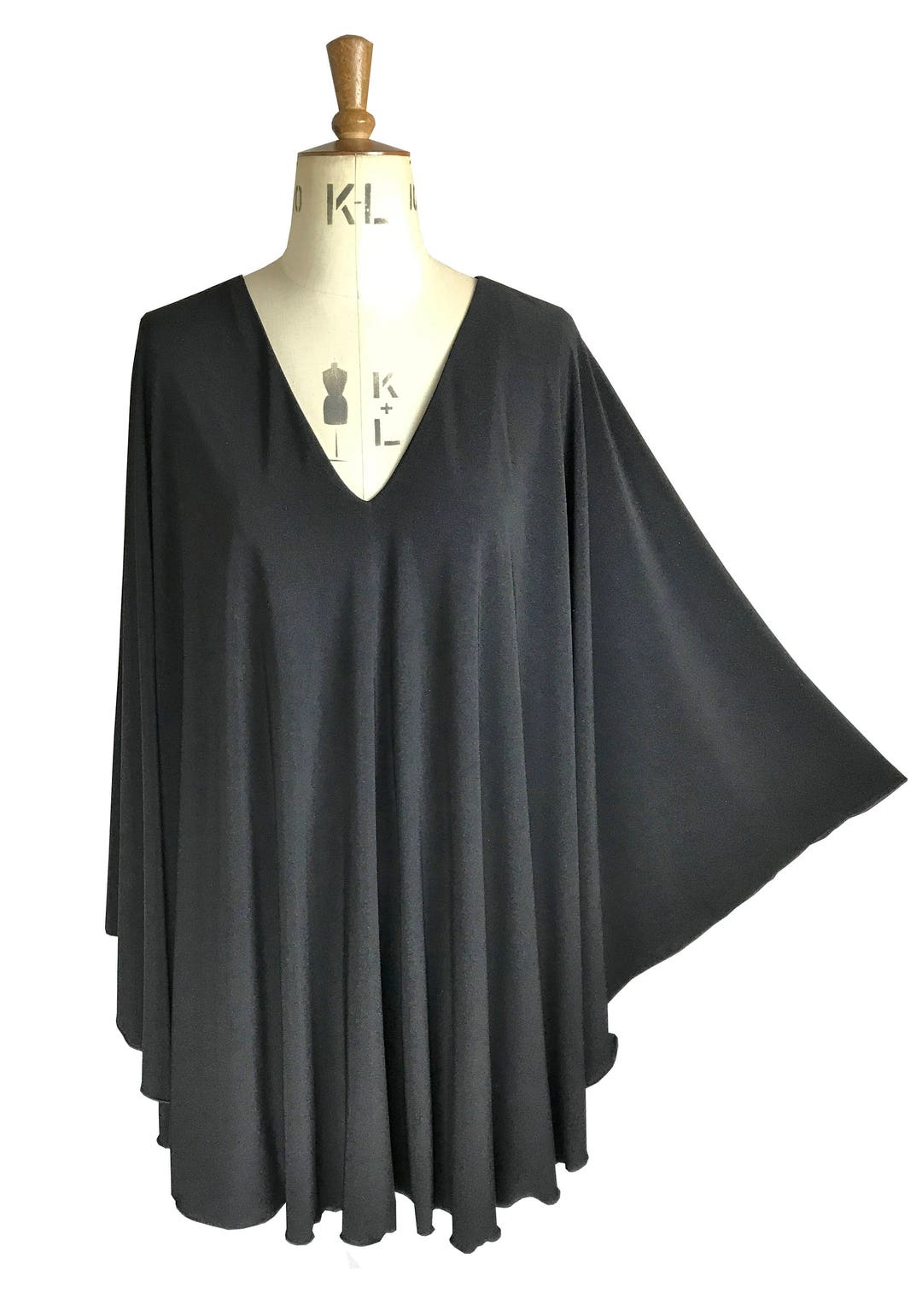 Baylis & Knight Black Plunge Neck STUDIO 54 Batwing 70's - Etsy