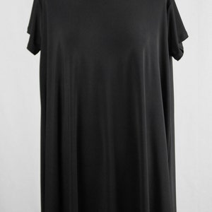 Baylis & Knight Black Swing Oversized RELAXED Short Sleeved Drape DRESS Smock Tunic