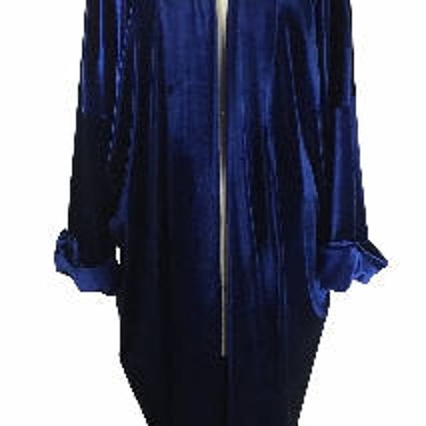 Baylis and Knight Blue Velvet  Duster Coat Opera