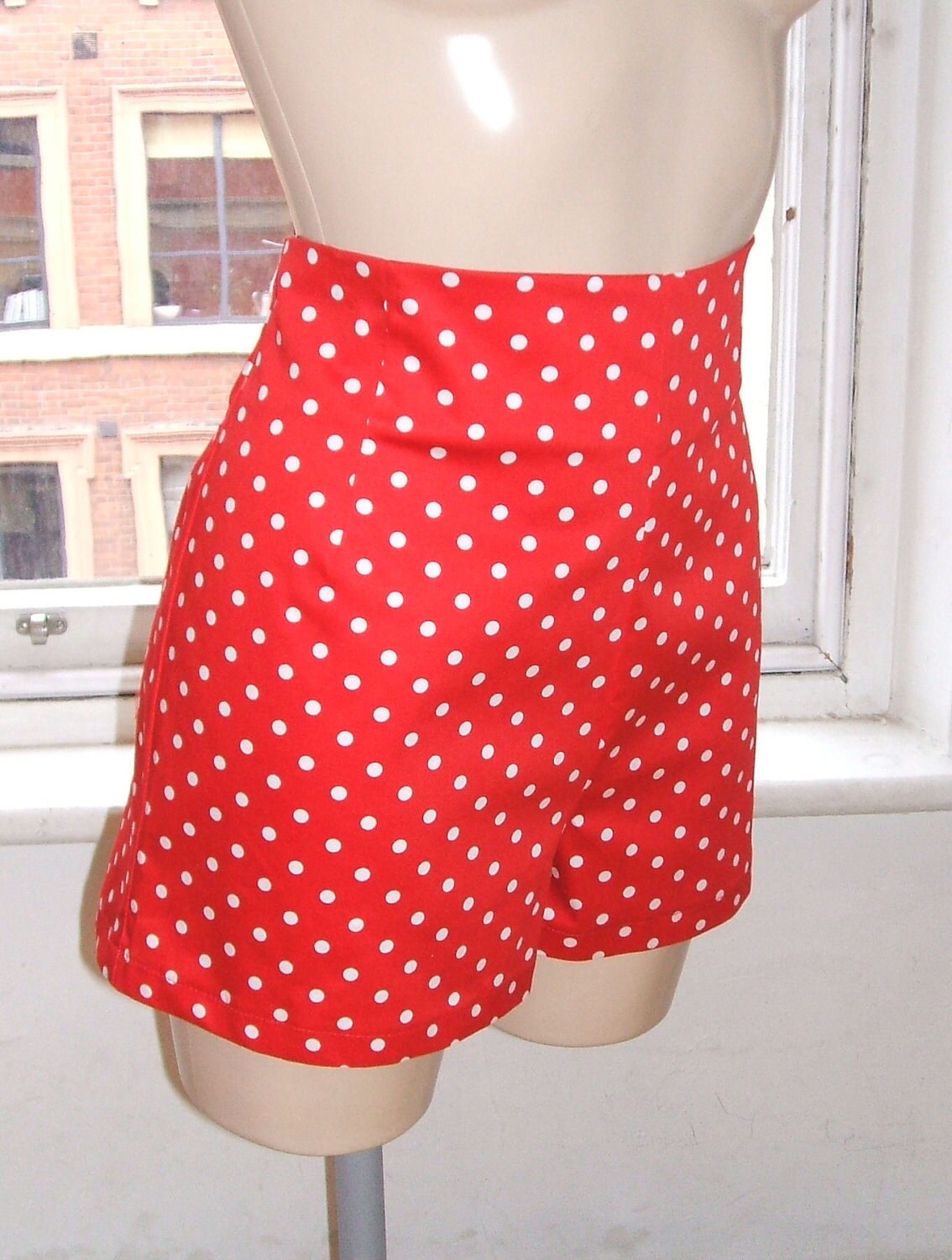 Baylis & Knight Red Polka High Waisted SHORTS Hot Pants Dita - Etsy