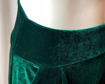 Green Velvet Pocket Wide Trousers Pants. - Etsy