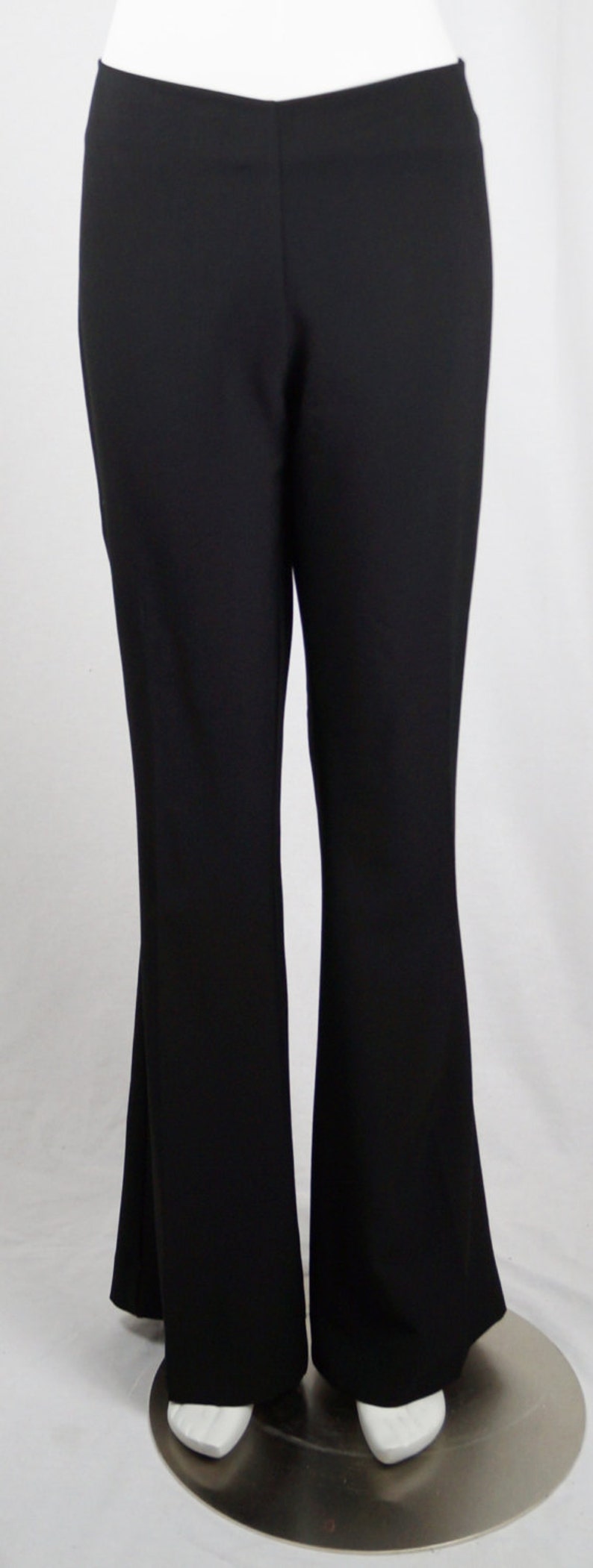 Baylis & Knight Black Flares Flared Trousers Pants 70's Chic Long Leg Retro Vintage Office image 1