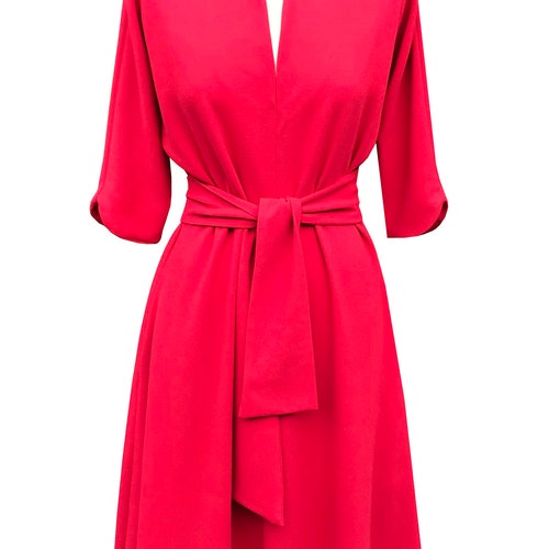 Baylis & Knight Red Grace Kelly Fit and Flare Pocket Dress - Etsy