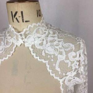 Baylis & Knight Ivory, Cream High Button Neck Scalloped Lace Wedding ...