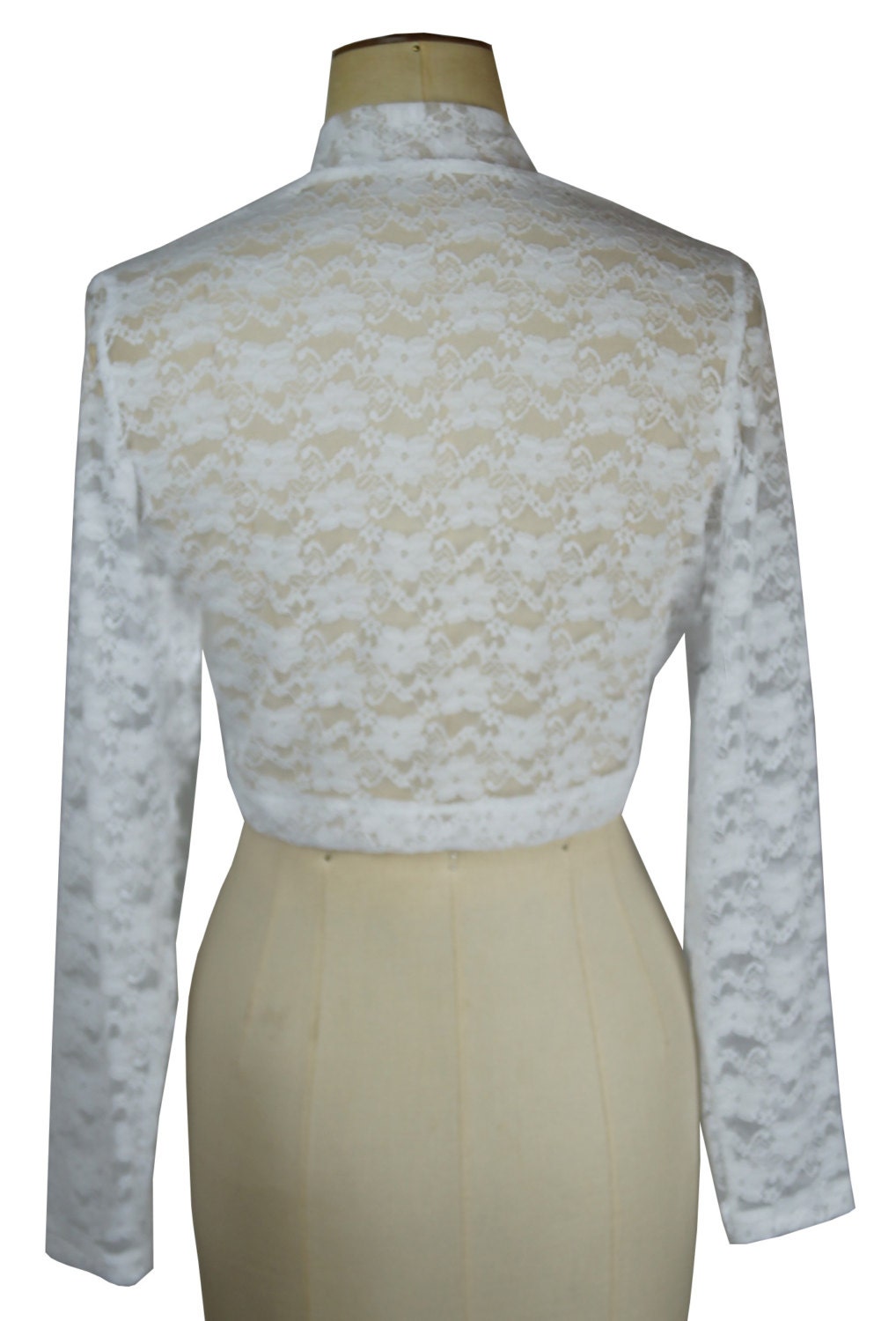 Baylis & Knight New Pure White Lace Cropped Long Sleeve Bolero | Etsy