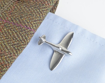 Spitfire Cufflinks - Gifts For Spitfire Lovers - Aviation Gifts - Spitfire Gifts - Accurately Shaped Pewter Spitfires - Gifts For Pilots