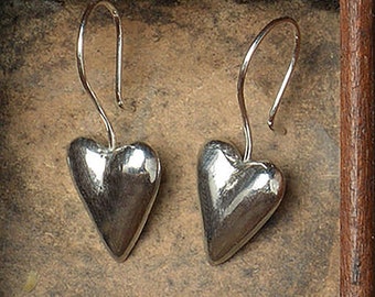 Heart Drop Earrings - 10th Anniversary Jewellery Gifts
