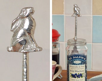 Moongazing Hare Jam Spoon - Jelly Spoon - with a Hook To Hang on the Jar | Hare Gifts To Use Every Day