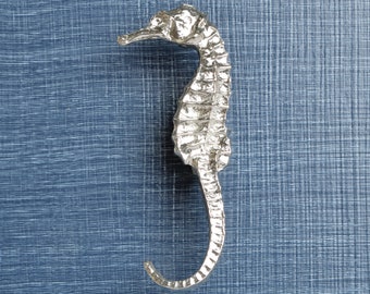 Seahorse Cupboard Handle (left facing) | Solid Pewter Bathroom Cabinet Door Knobs | Made With Finesse